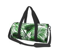 Estampado de Hoja de Palma, Bolsa de Viaje de Gran Capacidad, Bolso Redondo, Bolsa de Viaje Deportiva, Bolsa de Mano, Bolsa de Fitness