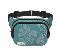 Estampado de Hojas Lindas de Lujo,Riñonera Cuadrada de Doble Capa, Bolso de Viaje, Bolso Informal para el Pecho.