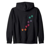 Estampado de Huellas de Animales de Colores arcoíris Sudadera con Capucha