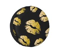 Estampado de Labios Dorados Cubierta de Rueda Protector Solar Universales Suave Caso Protector, para SUV, camionetas, Autocaravanas, 17in