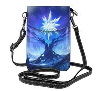 Estampado de leopardo amarillo. Esta bolsa cruzada ligera y unisex con solapa libera tus manos y es adecuada para viajes, vacaciones y uso diario., Árbol de flores de hielo, Talla única