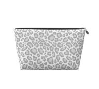 Estampado de Leopardo Blanco Gris, Bolsa de artículos de tocador Bolsa de Maquillaje Bolsa de cosméticos Bolsa de artículos de tocador de Viaje portátil