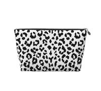Estampado de Leopardo Blanco y Negro con Monograma, Bolsa de artículos de tocador Bolsa de Maquillaje Bolsa de cosméticos Bolsa de artículos de tocador de Viaje portátil