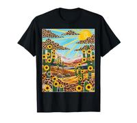 Estampado de Leopardo Cactus Girasol Desierto Boho Suroeste Camiseta