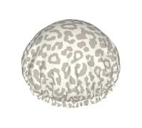 Estampado de leopardo con patrón marrón,Gorro de ducha, gorro de noche, gorro de baño elástico impermeable de doble capa, reutilizable para el cabello.