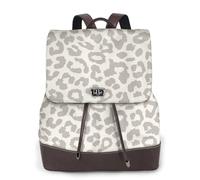 Estampado de leopardo con patrón marrón,Mochila para mujer, impermeable, ligera, de piel sintética, moderna, para viajes.