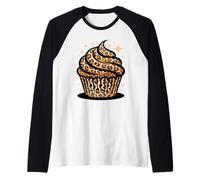 Estampado De Leopardo Cupcake Repostería Pastelería Hornear Camiseta Manga Raglan