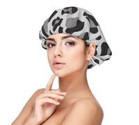 Estampado de leopardo de las nieves,Gorro de dormir de satén ajustable para adultos, de seda, elástico, para dormir, para mujer