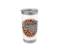 Estampado de leopardo es mi color favorito leo rockabilly Vaso térmico de acero inoxidable de doble pared
