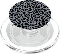 Estampado De Leopardo Gris Oscuro Goth - Patrón De Guepardo EMO Negro PopSockets PopGrip para MagSafe
