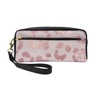 Estampado De Leopardo Guepardo Oro Rosa, Bolsa de Maquillaje Bolsa de cosméticos Bolsa de Aseo de Viaje portátil Estuche de Cuero para Mujeres y niñas
