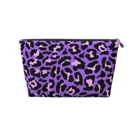 Estampado de Leopardo Morado, Bolsa de artículos de tocador Bolsa de Maquillaje Bolsa de cosméticos Bolsa de artículos de tocador de Viaje portátil