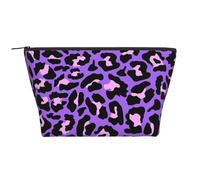 Estampado de Leopardo Morado, Bolsa de artículos de tocador Bolsa de Maquillaje Bolsa de cosméticos Bolsa de artículos de tocador de Viaje portátil