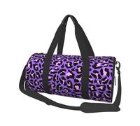 Estampado de Leopardo Morado, Bolsa de Viaje de Gran Capacidad, Bolso Redondo, Bolsa de Viaje Deportiva, Bolsa de Mano, Bolsa de Fitness