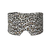 Estampado de leopardo naranja sobre blanco Animales salvajes,Máscara para ojos con bloqueo de luz y protección ocular completa para dormir, orejeras y ojos.