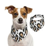 Estampado de Leopardo Naranja sobre Blanco Animales Salvajes,Pañuelo con Babero para Mascotas, pañuelo para Perros y Gatos, Babero de Toalla, Bufanda Ajustable para Mascotas,S