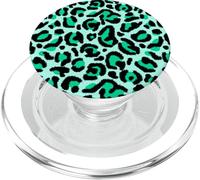 Estampado de Leopardo Verde Patrón Animal con Manchas PopSockets PopGrip para MagSafe