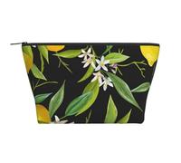 Estampado De Limón Y Flores, Bolsa de artículos de tocador Bolsa de Maquillaje Bolsa de cosméticos Bolsa de artículos de tocador de Viaje portátil
