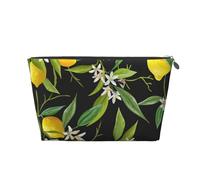 Estampado De Limón Y Flores, Bolsa de artículos de tocador Bolsa de Maquillaje Bolsa de cosméticos Bolsa de artículos de tocador de Viaje portátil