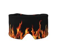 Estampado de llamas ardientes multicolor,Máscara para ojos con bloqueo de luz y protección ocular completa para dormir, orejeras y ojos.