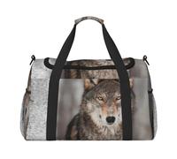 Estampado de Lobo Salvaje,Bolsas Deportivas, Bolsos de Viaje Deportivos Cruzados de Mano, Bolsas de Viaje de Gran Capacidad para Mujeres y Hombres.