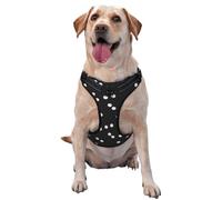 Estampado de Lunares Blancos y Negros,Arnés para Mascotas, arnés Reflectante Ajustable para Perros,M