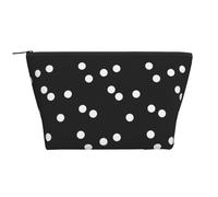 Estampado de Lunares Blancos y Negros, Bolsa de artículos de tocador Bolsa de Maquillaje Bolsa de cosméticos Bolsa de artículos de tocador de Viaje portátil