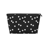 Estampado de Lunares Blancos y Negros, Bolsa de artículos de tocador Bolsa de Maquillaje Bolsa de cosméticos Bolsa de artículos de tocador de Viaje portátil