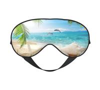 Estampado de palmeras marinas y playa de estrellas de mar, Cubreojos completos Antifaz bloqueador de luz Antifaz para dormir Antifaz suave con los ojos vendados Noche