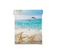 Estampado de Palmeras Marinas y Playa de Estrellas de mar, Squeeze Top Wallet Bolsa de Almacenamiento para Mujer Monedero pequeño Bolsa de Cambio