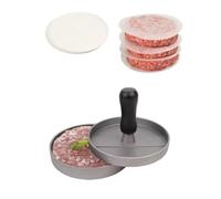 Estampado de pastel de hamburguesa con 100 hojas de papel de pastel de hamburguesa antiadherente, muy adecuado para aplanar pasteles de carne y freír hamburguesas jugosas