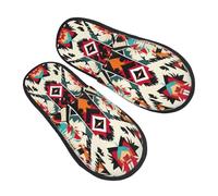 Estampado De Patrones Nativos Americanos Pantuflas De Casa Antideslizantes Pantuflas Suaves Zapatos De Casa Para Hogar Hotel Otoño M