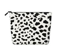 Estampado de Perro dálmata con Manchas Negras,Neceser de Maquillaje de imitación Lino, Neceser de Viaje portátil