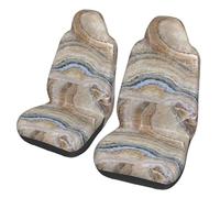 Estampado de Piedra de ónix Azul pálido,Funda para Asiento de Coche Protectores para Asientos Delanteros de Coche, 2 Unidades