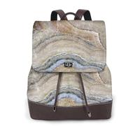 Estampado de piedra de ónix azul pálido,Mochila para mujer, impermeable, ligera, de piel sintética, moderna, para viajes.