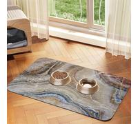 Estampado de Piedra de ónix Azul pálido,Tapete para Comida de Mascotas, manteles Individuales de Cuero sintético para Gatos y Perros,40x60cm