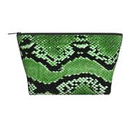 Estampado de Piel de Serpiente Verde, Bolsa de artículos de tocador Bolsa de Maquillaje Bolsa de cosméticos Bolsa de artículos de tocador de Viaje portátil