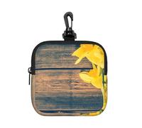 Estampado de Ramo de narcisos,Bolsa de Almacenamiento Cuadrada con Cremallera, Monedero de Neopreno, Carteras pequeñas, Monedero pequeño, Monedero