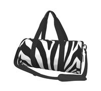 Estampado de Rayas de Cebra, Bolsa de Viaje de Gran Capacidad, Bolso Redondo, Bolsa de Viaje Deportiva, Bolsa de Mano, Bolsa de Fitness
