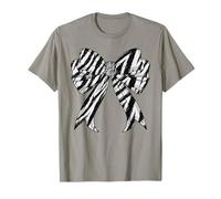 Estampado de rayas de cebra coqueta lazo mujeres niñas patrón de cebra Camiseta