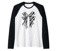 Estampado de rayas de cebra coqueta lazo mujeres niñas patrón de cebra Camiseta Manga Raglan