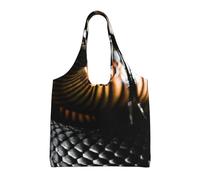 Estampado de serpiente Mamba Negra,Bolsas de mano reutilizables, bolsas de supermercado, bolso de hombro de lona de gran capacidad