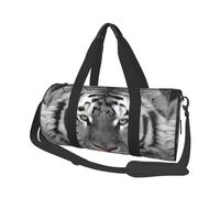 Estampado de Tigre Blanco Hermoso, Bolsa de Viaje de Gran Capacidad, Bolso Redondo, Bolsa de Viaje Deportiva, Bolsa de Mano, Bolsa de Fitness