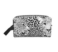 Estampado De Tigre Y Leopardo En Blanco Y Negro, Bolsa de Maquillaje Bolsa de cosméticos Bolsa de artículos de tocador de Viaje portátil Organizador de Bolsa de Maquillaje