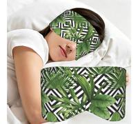 Estampado de verano con plantas tropicales exóticas y diseño tropical., Antifaz para dormir, ideal para el hogar, viajes y trabajo por turnos. Cubre completamente los ojos y bloquea la luz.
