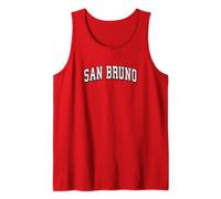 Estampado deportivo deportivo vintage de San Bruno California en blanco y negro Camiseta sin Mangas