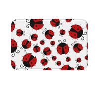 Estampado Divertido De Dibujos Animados con Temática De Animales Y Mariquita Roja Alfombra Baño Plegable Felpudos Entrada Lavable Felpudos para Bañera Oficina Interior 40X60Cm