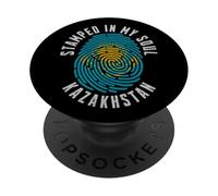 Estampado en mi Alma Bandera de Kazajstán Raíces del Orgullo kazajo PopSockets PopGrip Adhesivo