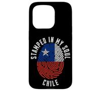 Estampado en Mi Alma Chile Diseño Bandera Orgullo Chileno Carcasa para iPhone 15 Pro