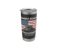 Estampado envejecido en tanque de Omaha Beach Operation Overlord D-Day 1944 Vaso térmico de acero inoxidable de doble pared